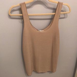 Zara Nude Ribbed Tank M